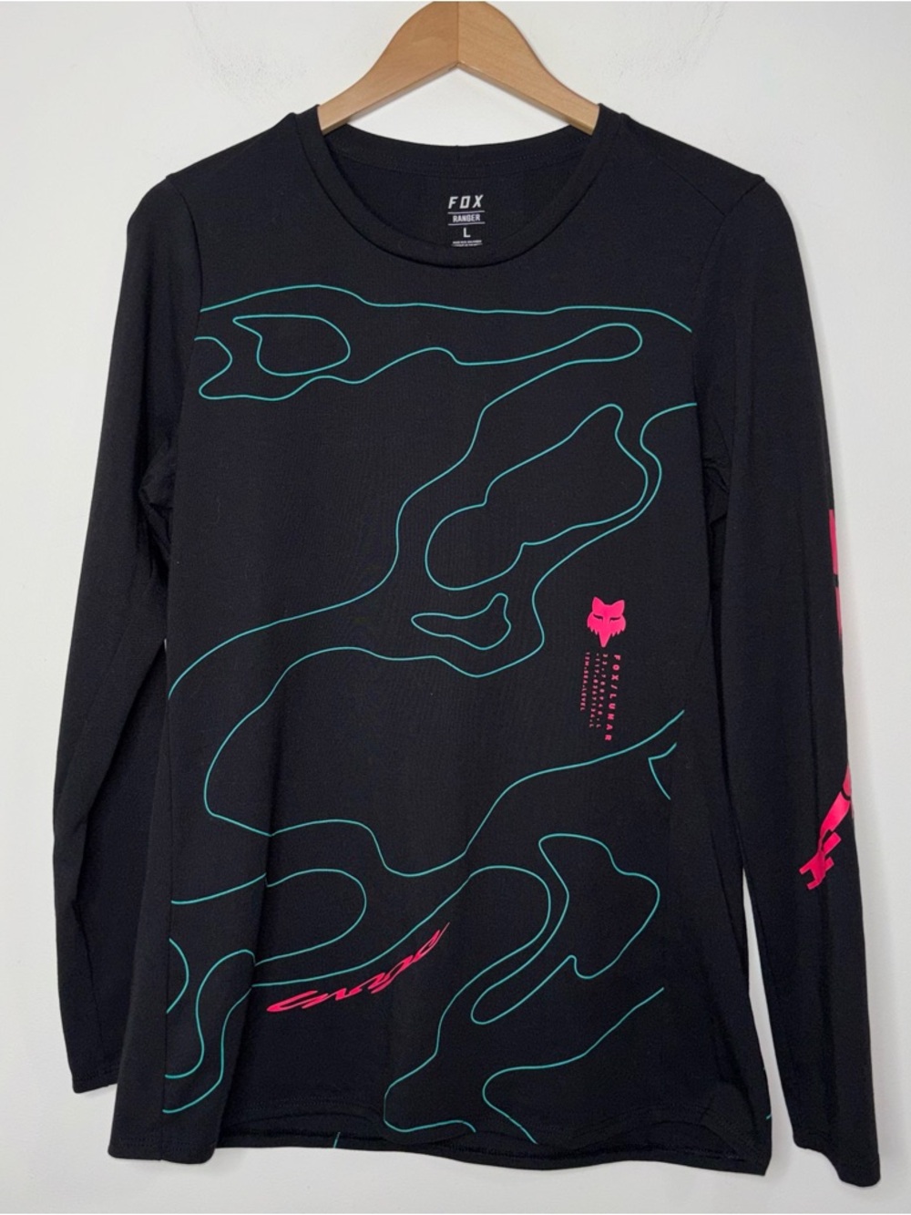 Fox Racing Women's Ranger Long Sleeve Shirt Lunar Black Size L